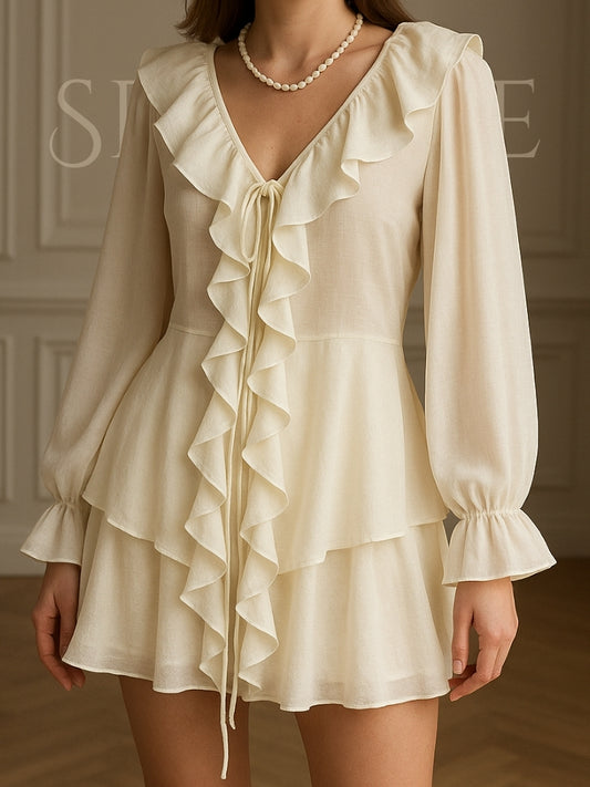 Serenne Bornladies Set - V-Neck Top and Loose Shorts, Casual Fashion, Elegant and Luxury