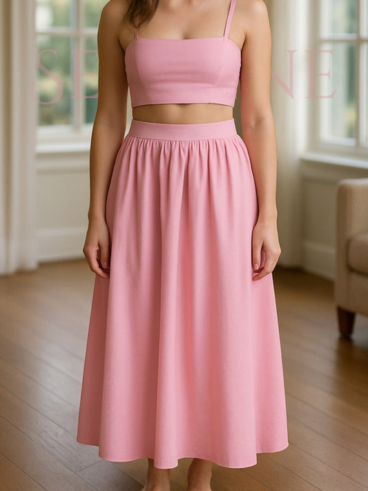 Serenne Summer 2025 Set - Tank Top With Long Skirt, Boho Style, Very Elegant