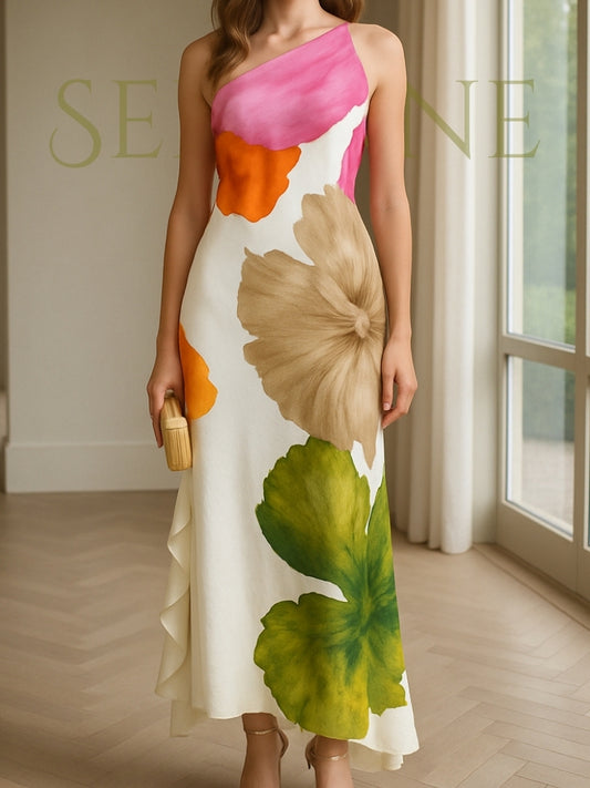 Serenne Long Dress - Elegant Floral, Summer, Beach, Holiday