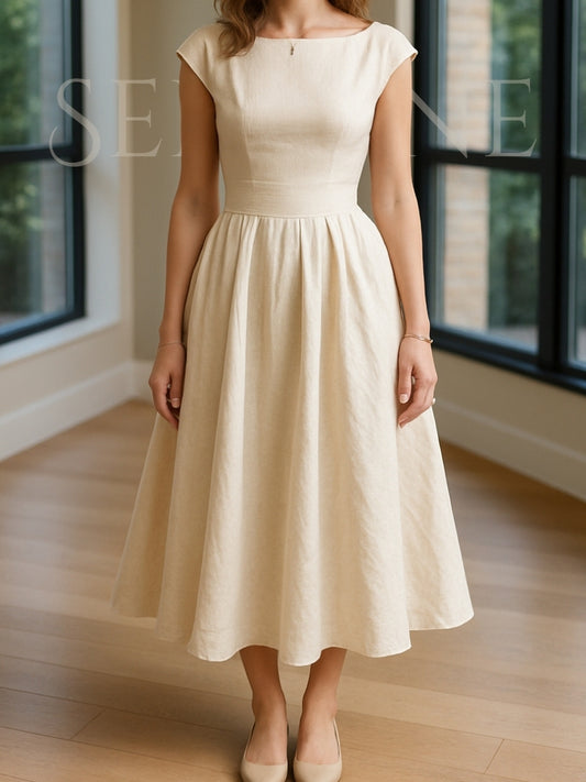 White Serenne Dress - Backless, Elegant, Casual and Chic