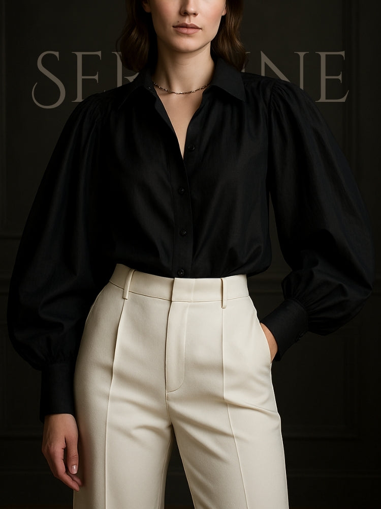 Serenne Shirt - Loose and Elegant, Versatile, Casual, Long Sleeve Shirt