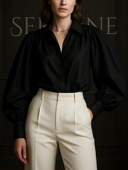 Serenne Shirt - Loose and Elegant, Versatile, Casual, Long Sleeve Shirt