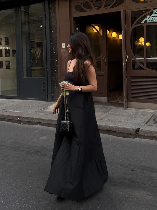 Serenne Dress - Square Neckline, Long, Casual and Elegant