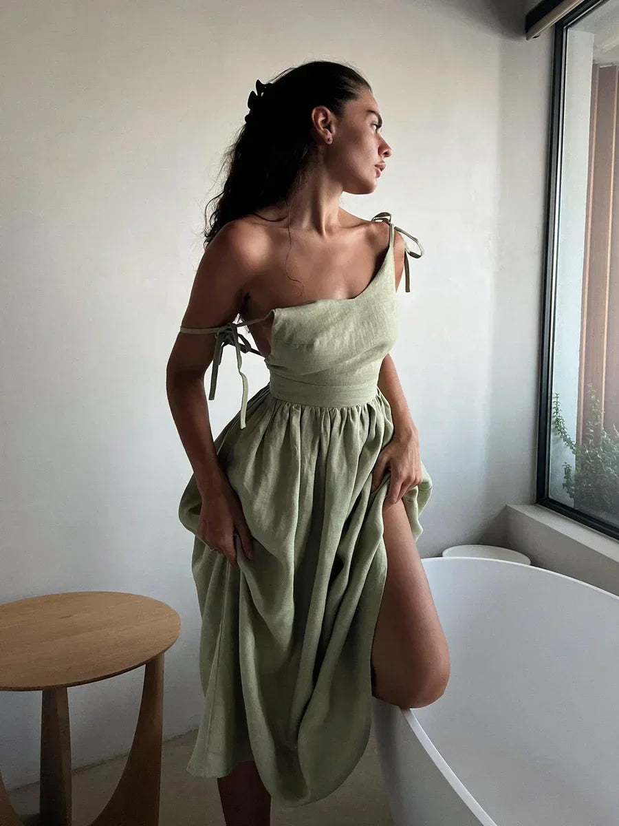 Bornladies Serenne V-Neck Dress - Beach Style, Spring and Summer