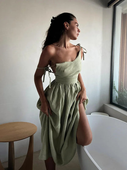 Bornladies Serenne V-Neck Dress - Beach Style, Spring and Summer