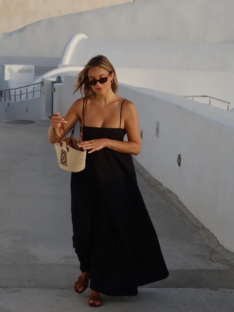 Serenne Dress - Square Neckline, Long, Casual and Elegant