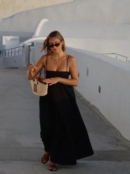 Serenne Dress - Square Neckline, Long, Casual and Elegant