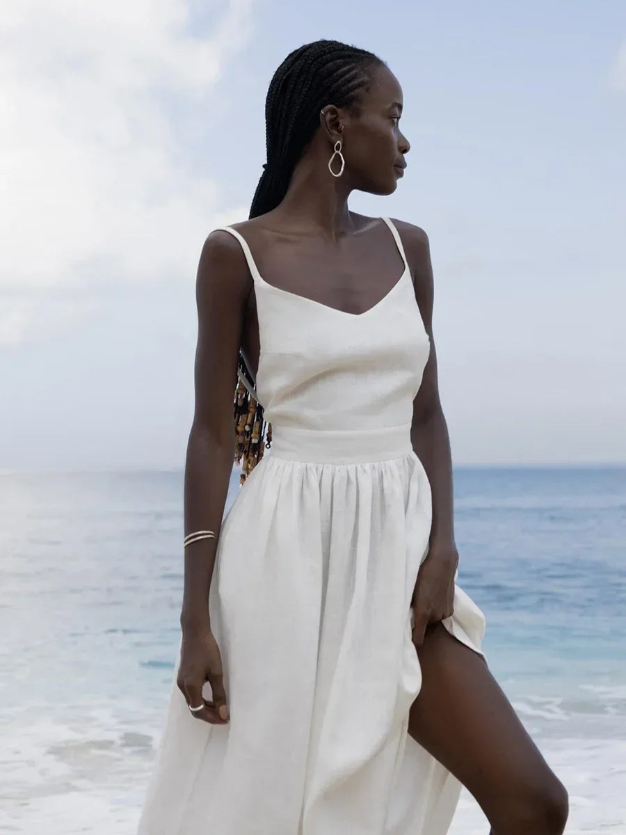 Bornladies Serenne V-Neck Dress - Beach Style, Spring and Summer