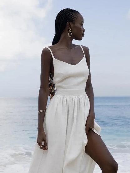 Bornladies Serenne V-Neck Dress - Beach Style, Spring and Summer