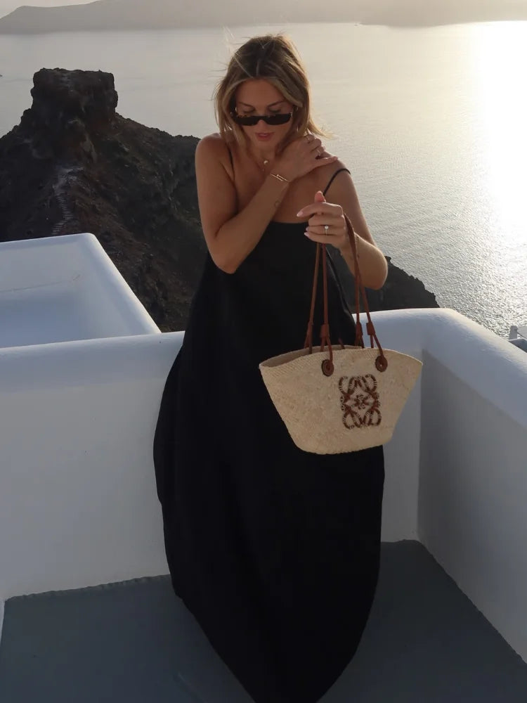 Serenne Dress - Square Neckline, Long, Casual and Elegant