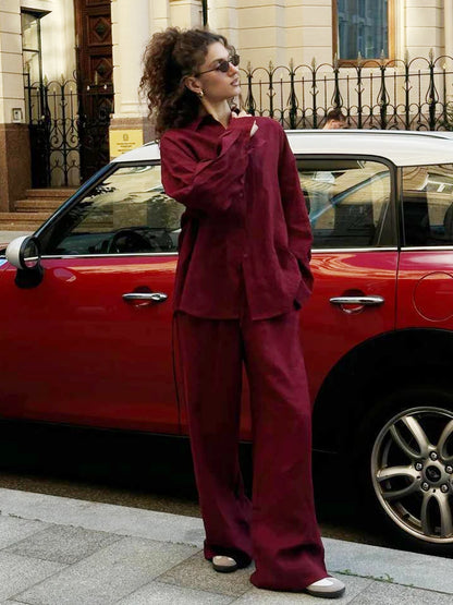 Bornladies Cotton Set, Long Sleeve Shirt and Shorts - Summer Serenne 2025