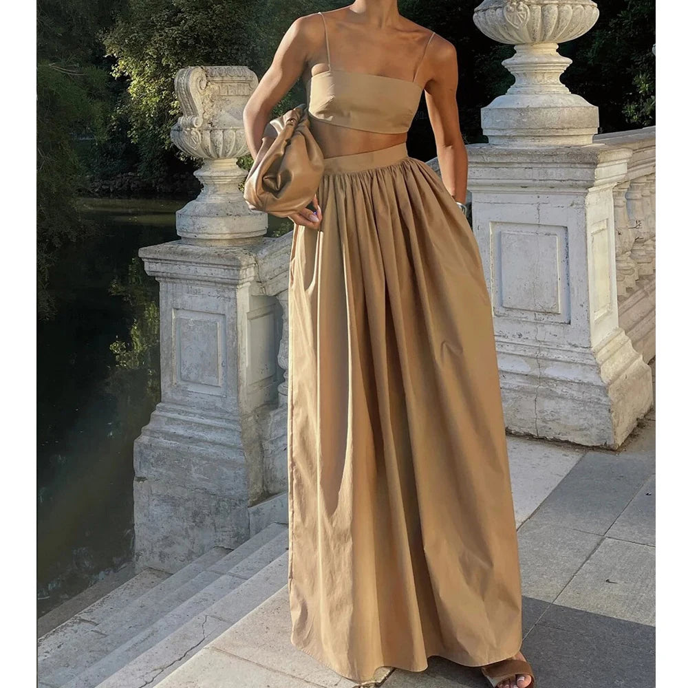 Serenne Summer 2025 Set - Tank Top With Long Skirt, Boho Style, Very Elegant