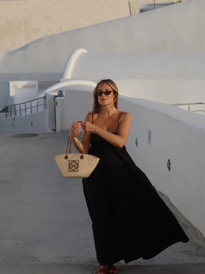 Serenne Dress - Square Neckline, Long, Casual and Elegant