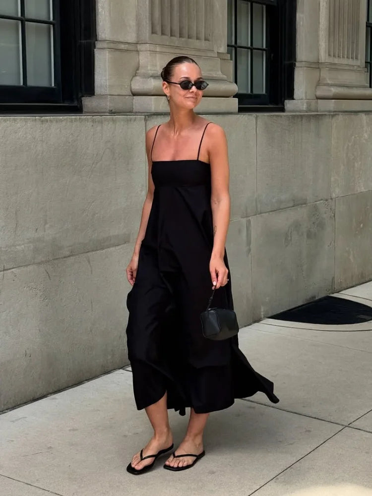 Serenne Dress - Square Neckline, Long, Casual and Elegant